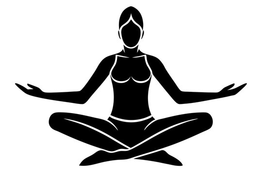 recommend clip art: Practicing yoga vector | isolated vector silhouette illustration on white background