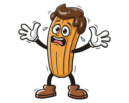 recommend clip art: Panic Churros Cartoon Mascot Illustration Character Vector Clip-art Hand-drawn Logo Design
