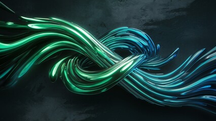 Electric Green and Blue Patterns on Dark Textured Backdrop
