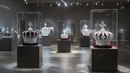 Royal Crowns in a Museum Display