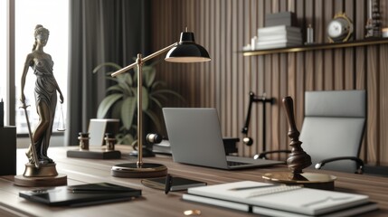 Lawyer's Desk - Modern Office with Legal Theme