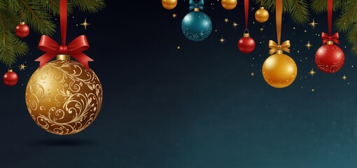  merry christmas ball decoration banner festival design