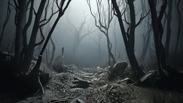 misty morning in the forest