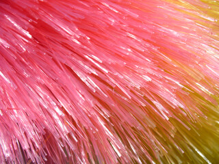 Abstract red and orange background with artificial hair. Topics: abstraction, close-up, colors, calm, shine, texture, surface