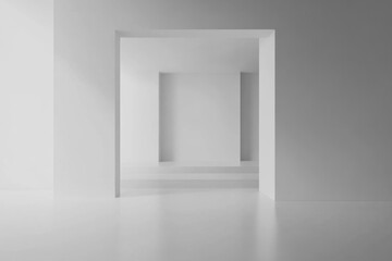 Modern Abstract Studio Interior Design Background with Neutral Grey and White Gradient