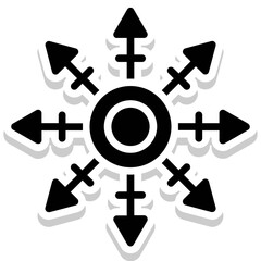 Snowflake vector icon in glyph style 