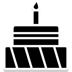 Obraz premium Cake vector icon in glyph style 