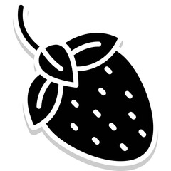 Strawberry vector icon in glyph style 