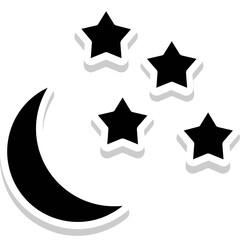 Night vector icon in glyph style 