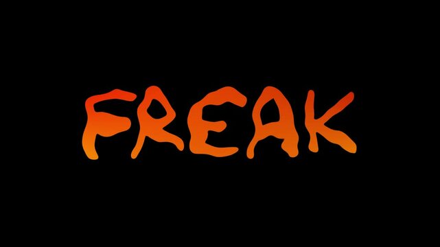 freak word on black background video