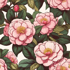 Camellia Flower Digital Paper