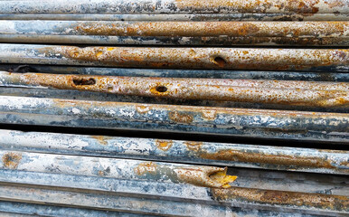 Thin ammonia tubes of the cooling system damaged by a cluster bomb, the striking element is a ball, photographed in Ukraine.