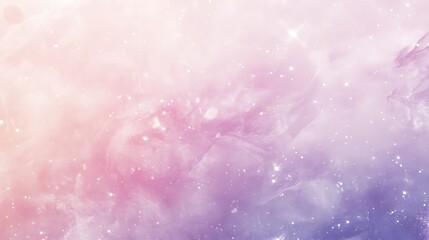 A soft gradient of pink and purple hues with light sparkles scattered throughout, creating an ethereal and gentle abstract design, photorealistic