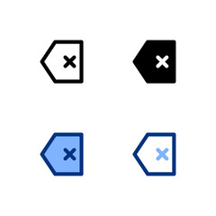 Backspace icon set. Backspace icon. Icon set. 