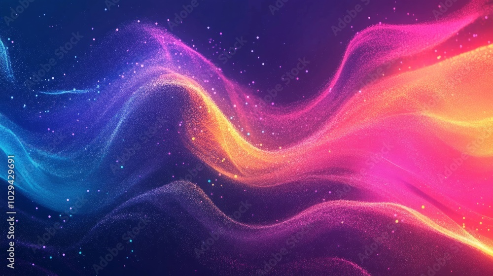Poster abstract gradient noise grain background with colors gradation. neon holograph colors wavy in grain 