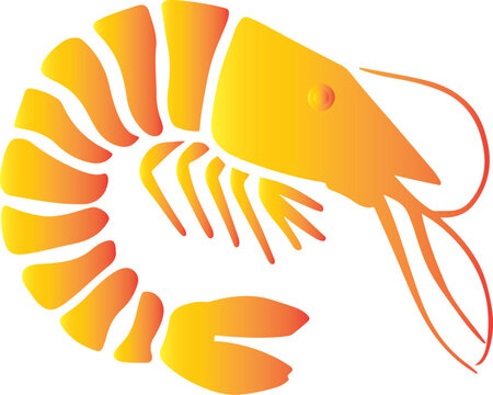 recommend clip art: Shrimp silhouette. Shrimp prawn hand drawn illustration. Fresh prawn seafood icon