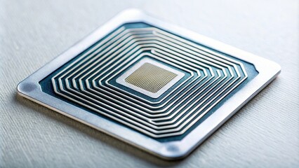 RFID tag with shallow depth of field and symmetrical composition