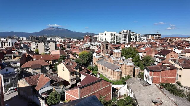 A view of the Yeni Cuma Mosque (Historical Church) in Prizren, Kosovo