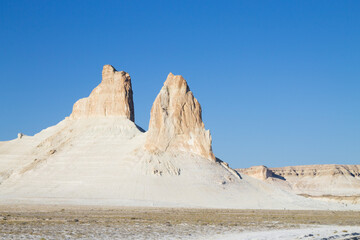 Rock pinnacles in Bozzhira valley view, Kazakhstan