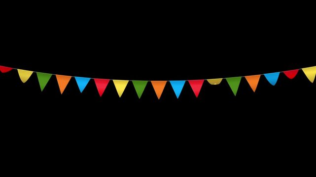 Triangle Bunting Festival Flags in Transparent Background Single Fold Big Flags