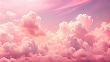 Romantic aesthetic background of pink clouds in the sky