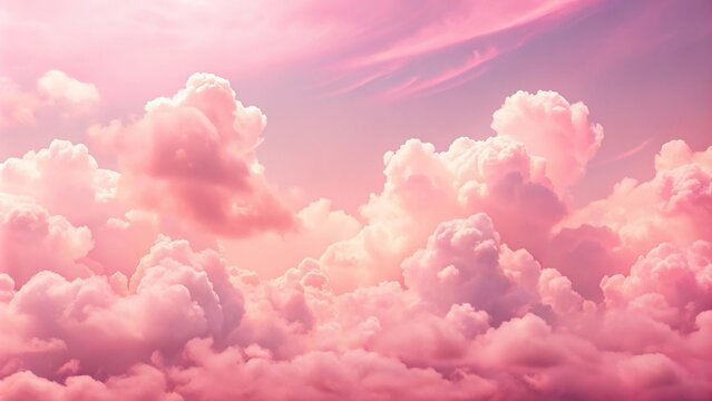 Romantic aesthetic background of pink clouds in the sky