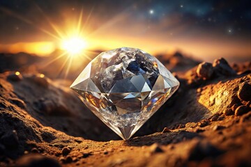 Rough diamond formed by volcanic heat and pressure inside the earth