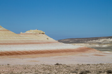 Kyzylkup rock strata landscape, Mangystau desert, Kazakhstan