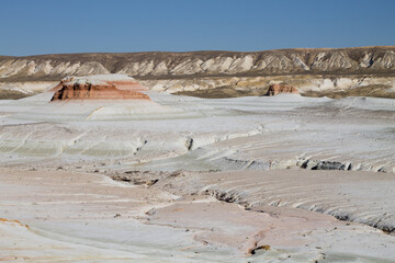 Kyzylkup rock strata landscape, Mangystau desert, Kazakhstan