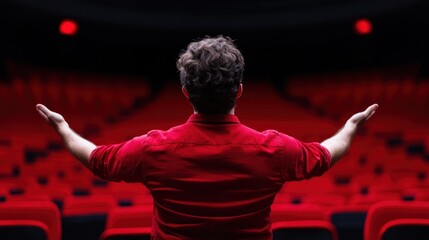 Actor performing on stage in a theater, showcasing the passion and skill involved in the performing arts