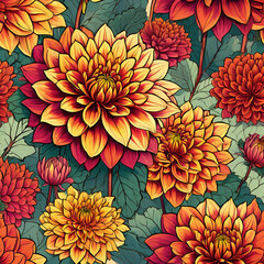 Dahlia Flower Digital Paper