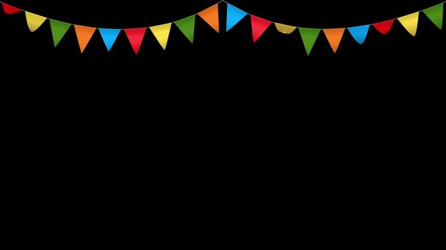 Triangle Bunting Festival Flags in Transparent Background  Double Fold Big Flags