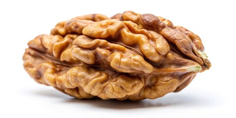 Obraz premium Peeled walnut isolated on white background