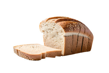 A slice of wheat bread isolated on a transparent or white background.