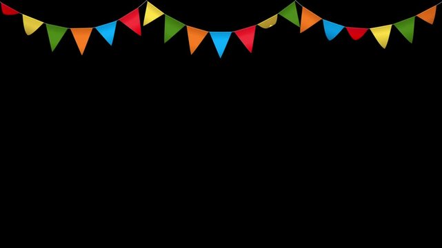 Triangle Bunting Festival Flags in Transparent Background  Triple Fold Big Flags