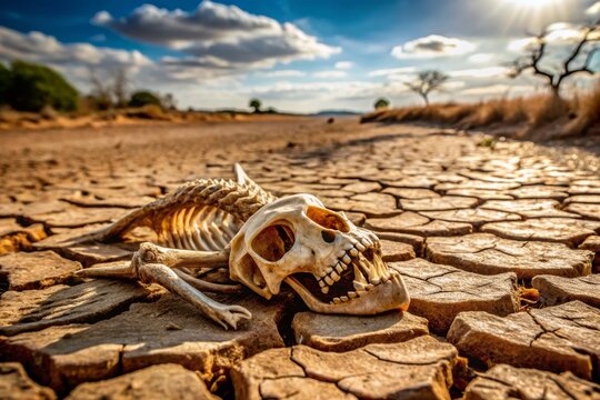 Macro Photography of Animal Skeleton Decomposing on Parchy Ground, Nature's Cycle, Skeleton Detail, Dry Environment, Wildlife, Ecology, Decomposition, Biodiversity, Natural History, Macro Lens Shot
