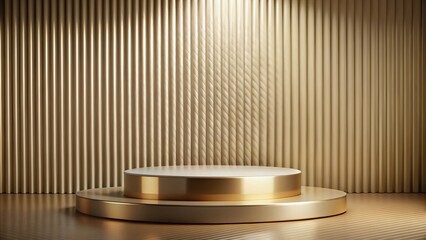 Realistic and elegant 3D podium background with depth of field effect