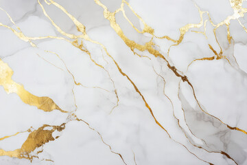 abstract seamless background, texture of artificial white marble stone with golden veins, fashionable marbled wallpaper