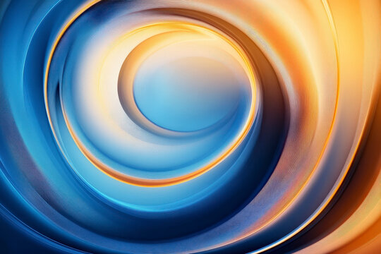 Wave pattern, spirals and curves, light and dark contrast, different shades of blue and amber, subtle lighting