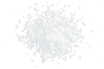 white salt pile top view isolated on white or transparent png
