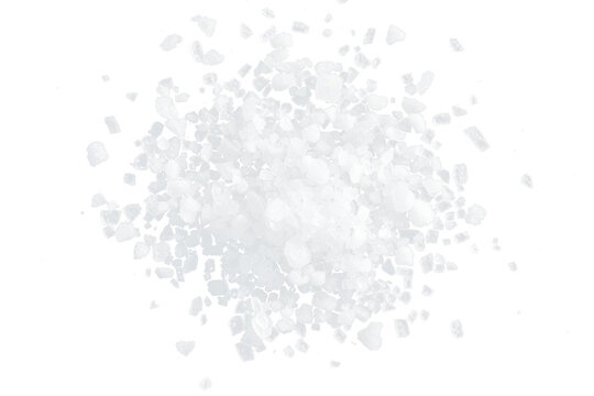 white salt pile top view isolated on white or transparent png