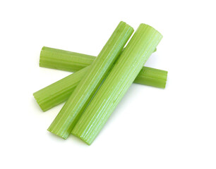 Chopped celery isolated on white