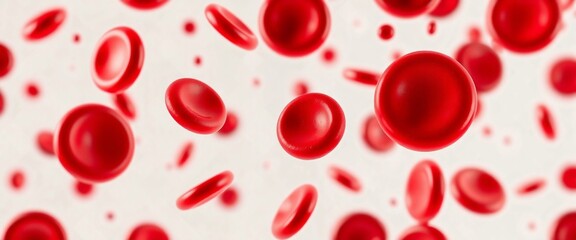 Blood Cells Movement, Red Blood Sample, Medical Blood Flow, Biological 3D Blood