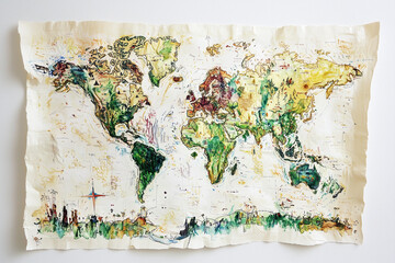 World map drawing