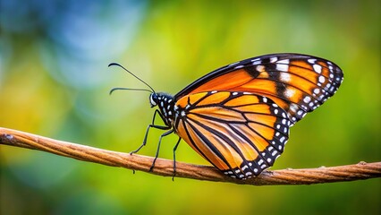 Obraz premium orange monarch butterfly resting on stick