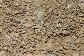 Cement wall encrusted with flint shards