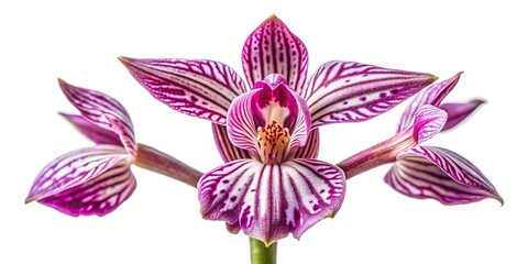 Orchis Papilionacea Anacamptis Papilionacea Butterfly Orchid isolated on a white background Mediterranean species from Europe High Angle