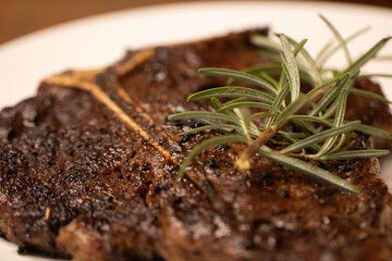 Rosemary Sprig on a Steak