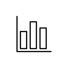 Bar Chart Icon Thin line art isolated