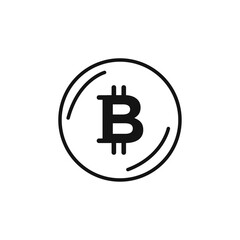 Obraz premium Bitcoin Icon Thin line art isolated